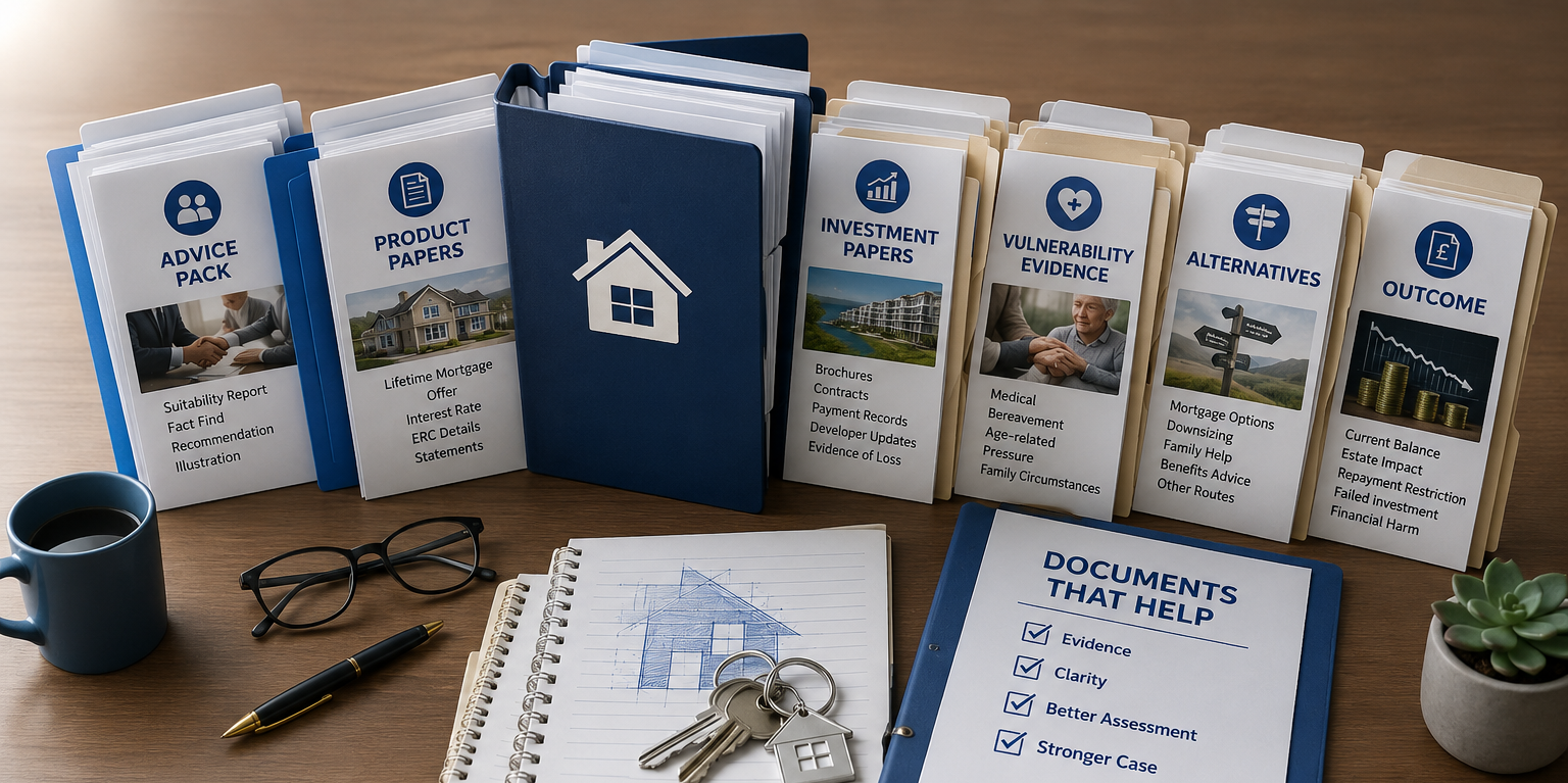 Documents that can help assess an equity release problem