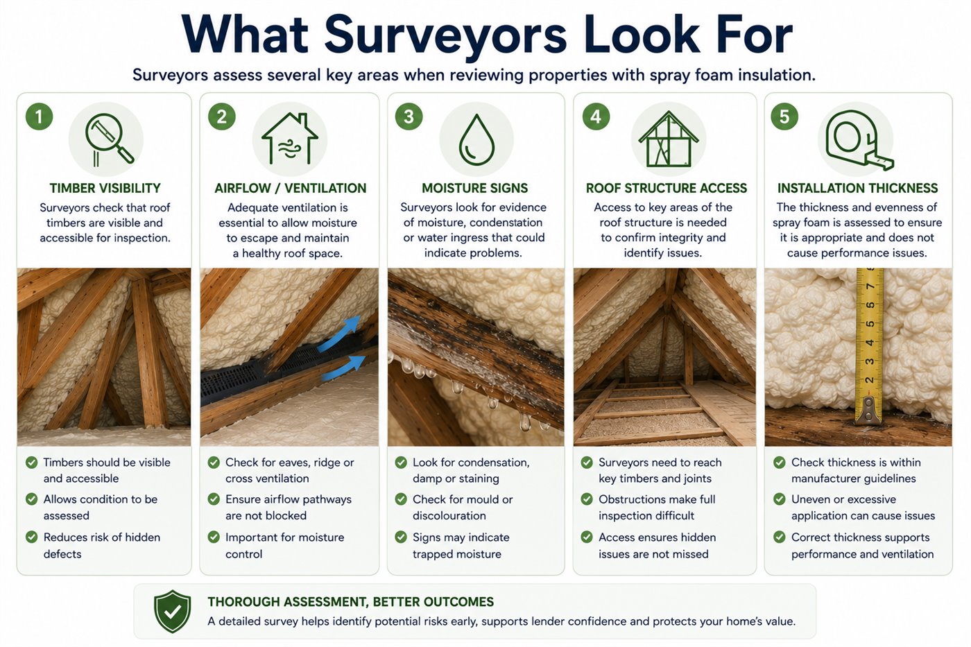 Spray foam evidence timeline showing installation, survey, lender response, complaint and removal quote stages